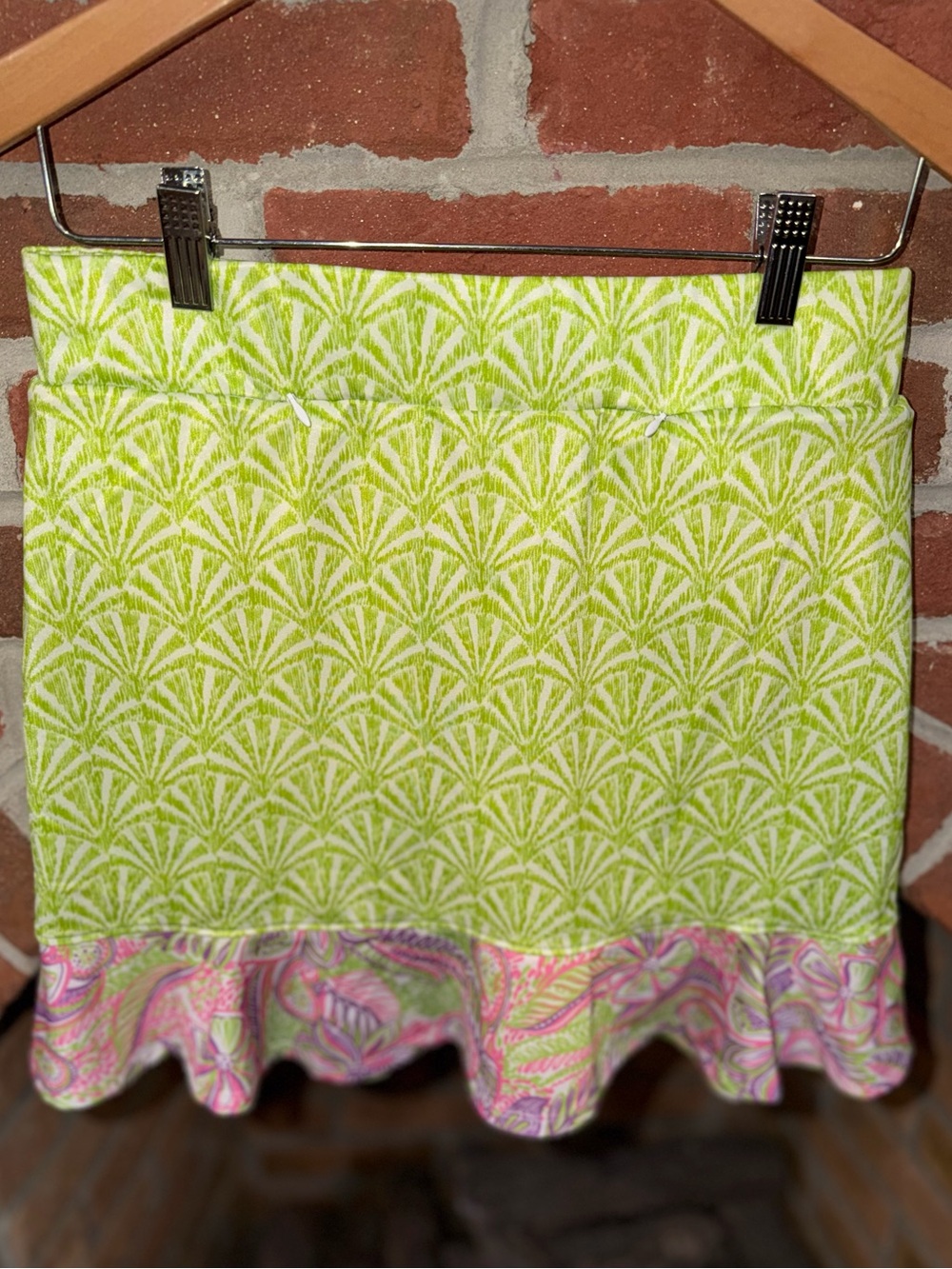 Stella Parker Tennis Skort Lime Green with Pink Paisley Ruffle